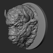 bison angry head - print ready 3d model guninnik81 3d print model - Mito3D