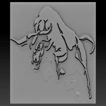 bison relief - print ready 3d model elitemodelry 3d print model - Mito3D