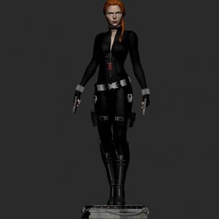 noir veuve merveille statue 3d impression modèle chériloyet 3d print model - Mito3D