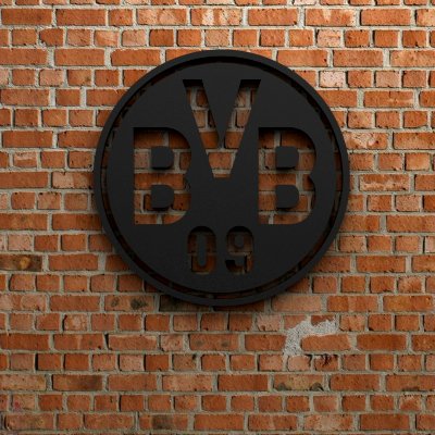 borussia dortmund logo print ready 3d model 3D print model - Mito3D