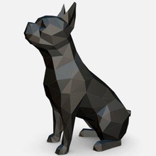 Boston terrier impression prêt 3d modèle lowpoly 3d print model - Mito3D