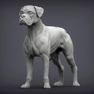 boxer dog 3d print model alexander3dart 3d print model - Mito3D