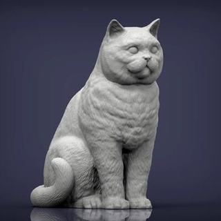 britânico cabelo curto gato 3d impressão modelo alexander3dart 3d print model - Mito3D