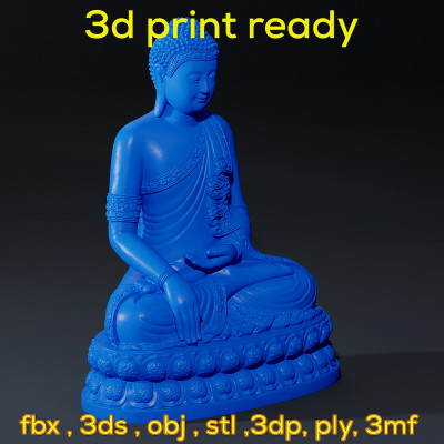 Buda sentado pedestal nivinpoly420 3D print model - Mito3D