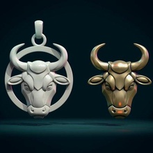 bull head bas-relief print ready 3d model 3d print model - Mito3D