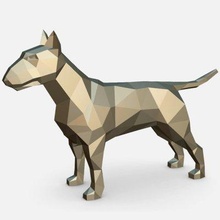 bull terrier - print ready 3d model lowpoly 3d print model - Mito3D