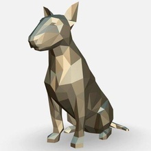 bull terrier - print ready 3d model lowpoly 3d print model - Mito3D