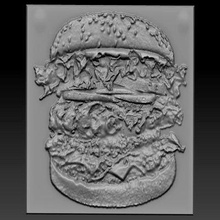 burger relief - print ready 3d model elitemodelry 3d print model - Mito3D