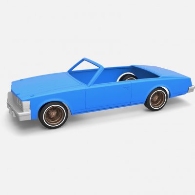 Cadillac Séville 1979 cabriolet coquille roues impression prêt 3d modèle 3D print model - Mito3D