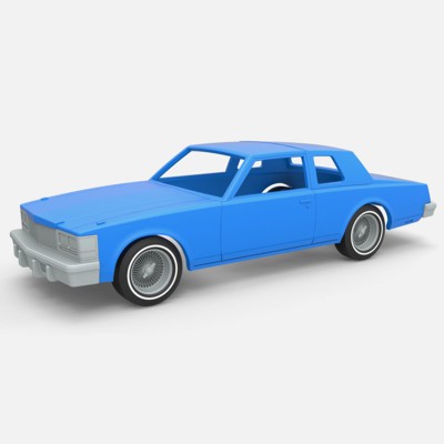 cadillac seville 1979 coupe shell wheels print ready 3d model 3D print model - Mito3D