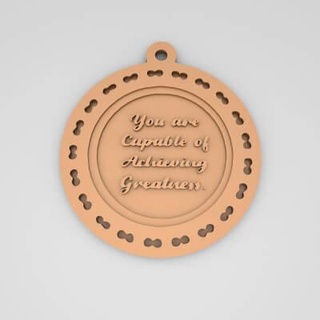 capable achieving greatness quote round keychain - 3d print model pk3dstore 3d print model - Mito3D