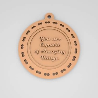 capable amazing things quote round keychain - 3d print model pk3dstore 3d print model - Mito3D