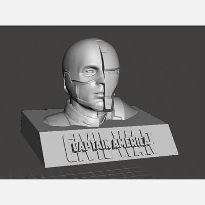 capitán america busto 3d impresión modelo by 3dprintingdesigner 3d print model - Mito3D
