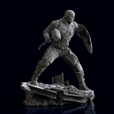 capitaine amérique statue 3d impression modèle by chériloyet 3d print model - Mito3D