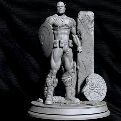 capitán America estatuas 3d impresión modelo cheriloyet 3D print model - Mito3D