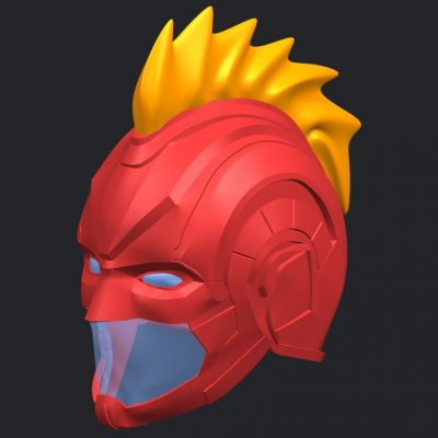 captain marvel helmet - print ready 3d model lisahenniga 3D print model - Mito3D