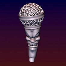 desenho animado microfone estilizado impressão pronto 3d modelo alexkovalev 3d print model - Mito3D