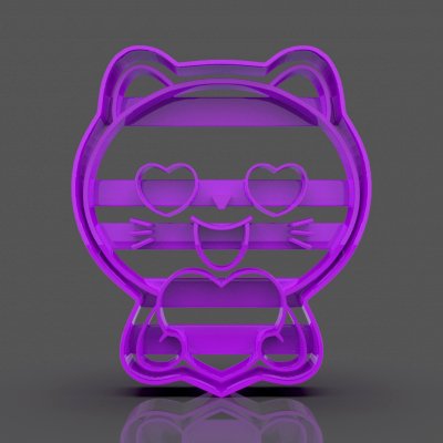 gato amar biscoito cortador impressão pronto 3d modelo 3D print model - Mito3D