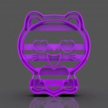 cat love cookie cutter print ready 3d model 3d print model - Mito3D