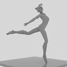 gatto donna danza figura Stampa pronto 3d modello 3d print model - Mito3D