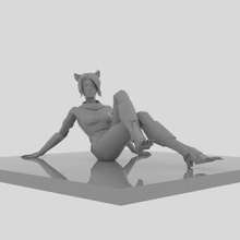 gato mulher fêmea figura impressão pronto 3d modelo 3d print model - Mito3D