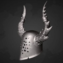 chaos helmet warhammer print ready 3d model 3d print model - Mito3D