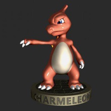 charmeleon pokemon gratis pronti per la stampa del modello 3d figura di taglio digitato diviso in 9 parti pronte stampastl archivio miscela 3d print model - Mito3D