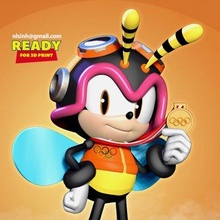 charmy bee wins gold medal - print ready 3d model sinh nguyen 3d print model - Mito3D
