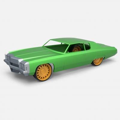 chevrolet impala 1972 macchina corpo ruote Stampa pronto 3d modello 3D print model - Mito3D