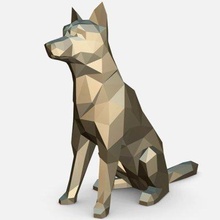 chien loup - print ready 3d model lowpoly 3d print model - Mito3D