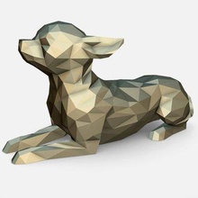 chihuahua figura Stampa pronto 3d modello lowpoly 3d print model - Mito3D