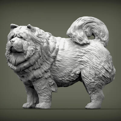 perro chino estatua 3d impresión modelo alexander3dart 3D print model - Mito3D