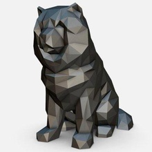 Chow chow cane figura Stampa pronto 3d modello lowpoly 3d print model - Mito3D