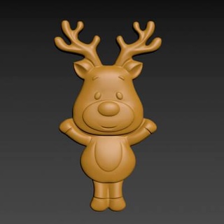 christmas deer - 3d print model 3drelief 3d print model - Mito3D
