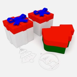 Noël cadeau emballage libre impression prêt 3d modèle artgeorg 3d print model - Mito3D