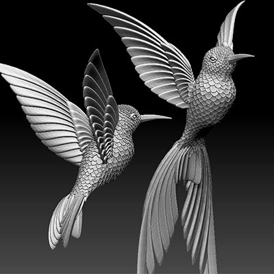 colibri bourdonnement oiseau impression prêt 3d modèle explorateur 3D print model - Mito3D