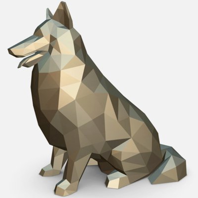 collie impresión Listo 3d modelo lowpoly 3D print model - Mito3D