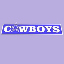 cowboys banner print ready 3d model custom created printable virtual word nfl logo place first o designed printed dual extruder printer blue left white right 3d print model - Mito3D