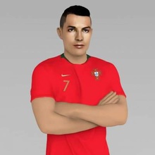 cristiano ronaldo portugal full color print ready 3d model here kit printing scale 1 9 - 20 77 cm height but you can adjust size want zip file contains obj wrl texture png created zbrush mudbox photoshopi am attaching stl if would like standard materials tooif have any questions please don't hesitate contact me respond asap encourage check my other celebrity models 3d print model - Mito3D
