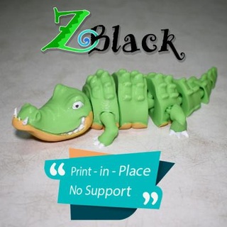crocodilo zumbi preto 3d print model - Mito3D