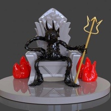 Cuphead Teufel Skulptur drucken bereit 3d Modell 3d print model - Mito3D