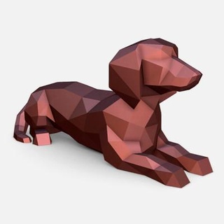 dachshund lowpoly print 3d print model - Mito3D