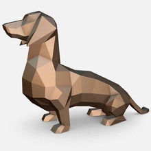 dachshund figure - print ready 3d model lowpoly 3d print model - Mito3D