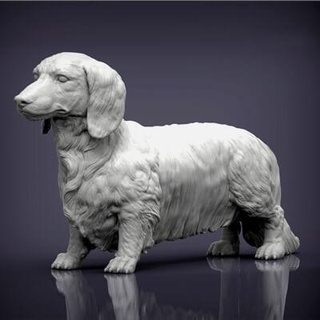 dachshund cabelo longo 3d impressão modelo alexander3dart 3d print model - Mito3D