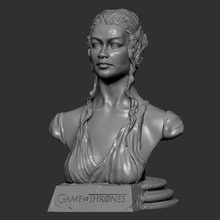 daenerys targaryen buste prêts à l'impression 3d de modèle statue offrait aux fans la série game thrones 3d print model - Mito3D