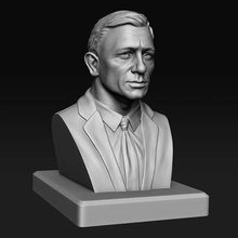 daniel craig james bond bust print ready 3d model printingplease read description carefully before purchasing pack contains obj stl files has two versions -daniel thickness-it thickness given me also hole better printing saving material without no allif you have any problem 'dc thickness' version can take give your own itimportant note-the buyer must good knowledge do things like importing into software aligning giving support etc order filethe file been successfully checked autodesk meshmixer errors like-watertight flipped faces holes non-manifold etcso its error freeit only 1 object printproduct dimension provided imagesall important details images hope modelfeel free ask anything further assistancethanks 3d print model - Mito3D