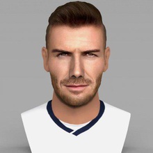 david beckham bust full color print ready 3d model here printing current size 5 cm height but you free scale it zip file contains obj wrl texture png created zbrush mudbox photoshop 3d print model - Mito3D