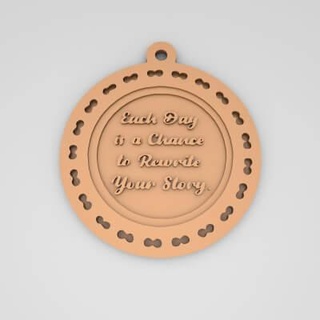 day chance rewrite quote round keychain - 3d print model pk3dstore 3d print model - Mito3D