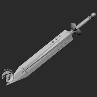 démon habitant épée noir trèfle ventilateur art 3dprintstorestl 3d print model - Mito3D