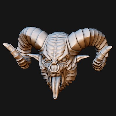 demon head - print ready 3d model alexkovalev 3D print model - Mito3D